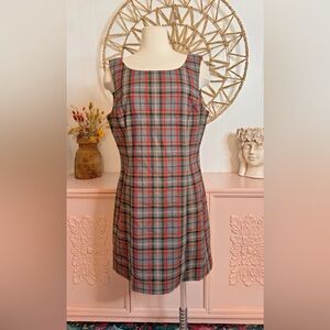 The Limited Red and Gray Plaid Midi Dress‎